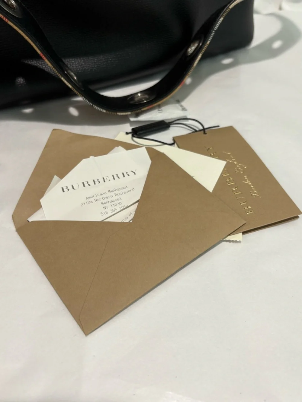 Authentic Burberry Black Banner Derby Leather Tote bag New w/ Dust Bag & Cards - Picture 8 of 14